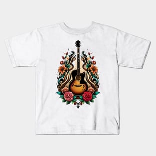 Electroacustic guitar tattoo 8 Kids T-Shirt